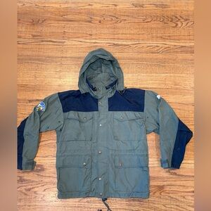 Fjallraven Jacket Men S Zipper Hidden Hood Lightweight Green Vintage